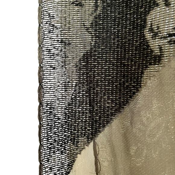 Etro Milano RARE Shimmering Floral Silk Chiffon Black Velvet Reversible Scarf - Picture 5 of 9